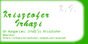 krisztofer irhazi business card